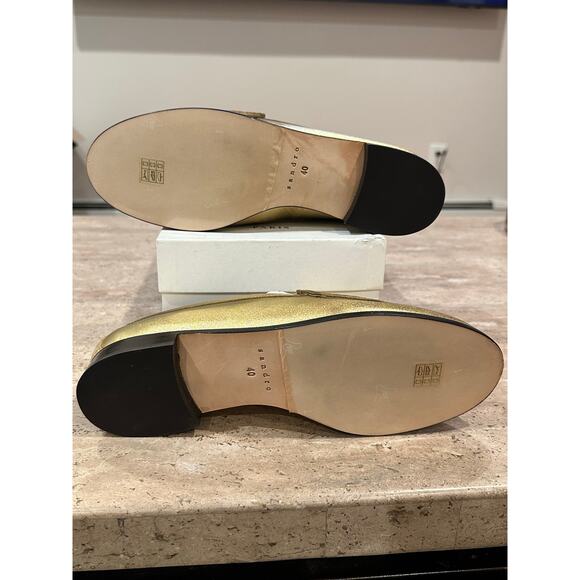 NEW Sandro Matthew Metallic Leather Loafers Gold size 40 / 9.5 - Picture 8 of 9